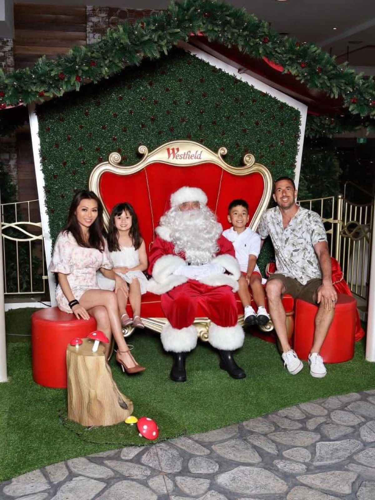 Julie Crawshay and her family at a Christmas celebration in Sydney, Australia